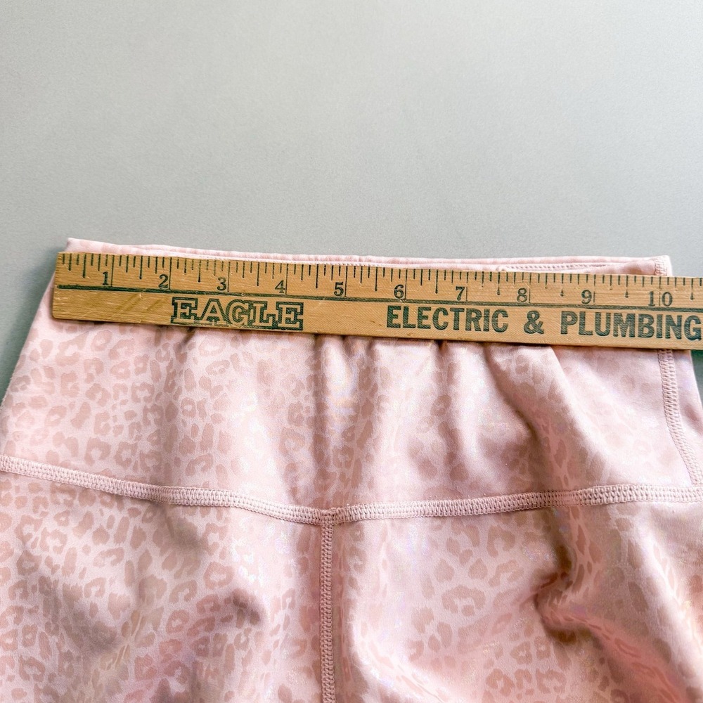 IVL Collective Pink Leopard Print Iridescent Leggings Size 4 High Rise Athletic - Picture 11 of 12